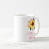 Bébé En Fleur Tournesol Rose Floral Café Mug (Devant droit)