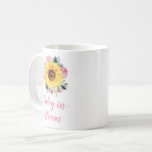 Bébé En Fleur Tournesol Rose Floral Café Mug (Devant gauche)
