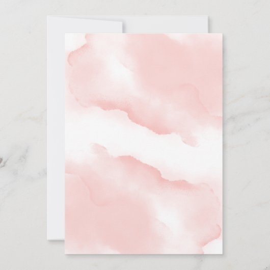 Bébé En Fleur Verdure Baby shower rose Invitation (Dos)