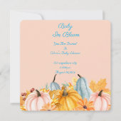 bébé en fleurs baby shower citrouille invitation (Devant)