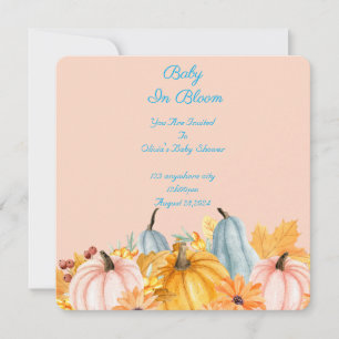 bébé en fleurs baby shower citrouille invitation