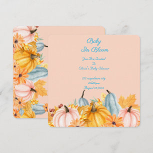 bébé en fleurs baby shower citrouille invitation