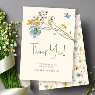 Bébé En fleurs baby shower fleuri carte de remerci