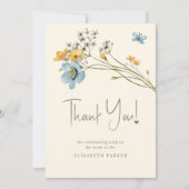 Bébé En fleurs baby shower fleuri carte de remerci (Devant)