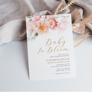 Bébé en fleurs baby shower invitation