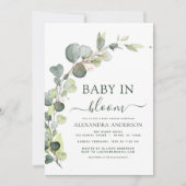 Bébé en fleurs douche Eucalyptus Invitations (Devant)