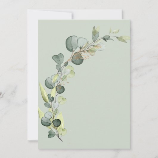 Bébé en fleurs douche Eucalyptus Invitations (Dos)