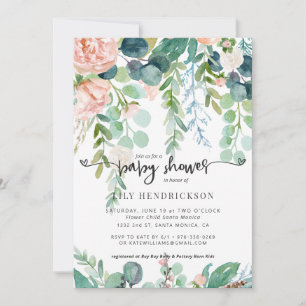 Bébé en fleurs   Invitation à une baby shower flor