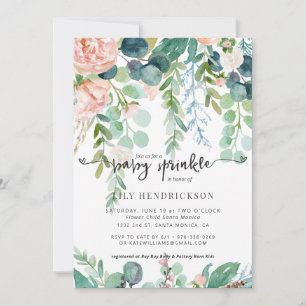 Bébé en fleurs Invitation au Baby shower floral