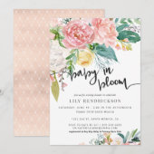 Bébé en fleurs | Invitation au Baby shower floral (Devant / Derrière)