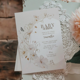 Bébé en fleurs Invitation Baby Shower aquarelle Ba