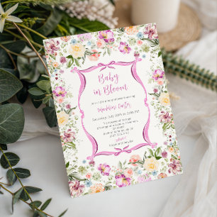 Bébé en fleurs Invitation Baby Shower Jardin Flora