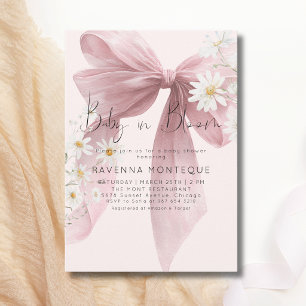 Bébé en fleurs Invitation de Baby Shower au nœud r