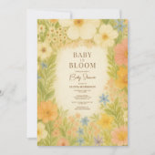 Bébé en fleurs Invitation de baby shower QR Code t (Devant)