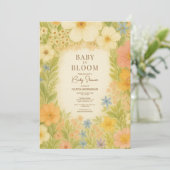 Bébé en fleurs Invitation de baby shower QR Code t (Debout devant)