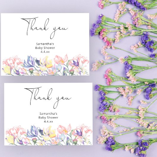 Bébé en fleurs merci pour la baby shower