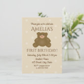 Bébé en peluche mignonne Invitation d'anniversaire (Debout devant)