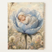 Bébé endormi dans une fleur bleue (Dos)