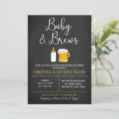 Bébé et brasse Baby shower Chalk BBQ Invitation (Debout devant)