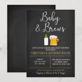 Bébé et brasse Baby shower Chalk BBQ Invitation (Devant / Derrière)