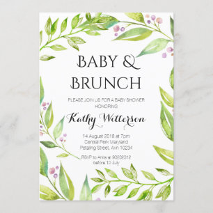 Bébé et Brunch Botanical Shower Invitation