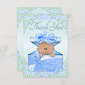 Bébé ethnique dans le Merci de boîte-cadeau et de (Devant / Derrière)