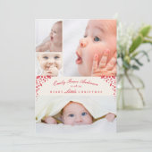 Bébé Faire-part 5 Collage Joyeux petit Noël (Debout devant)