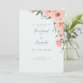 Bébé Faire-part de mariage bleu avec éléments flor (Debout devant)