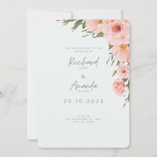 Bébé Faire-part de mariage bleu avec éléments flor