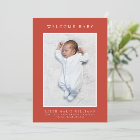 BÉBÉ FAIRE-PART DE NAISSANCE Animaux boisés (Debout devant)