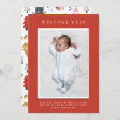 BÉBÉ FAIRE-PART DE NAISSANCE Animaux boisés (Devant / Derrière)