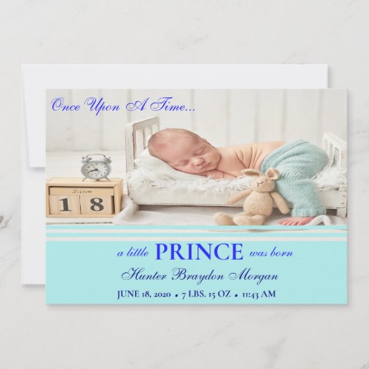 Bébé Faire-part de naissance bleu superposition (Devant)