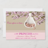 Bébé Faire-part de naissance de superposition rose (Devant)