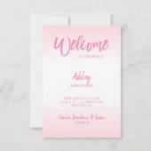 Bébé Faire-part de naissance fille rose | PHOTO (Dos)