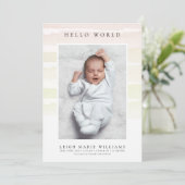 BÉBÉ FAIRE-PART DE NAISSANCE Hello Watercolor (Debout devant)