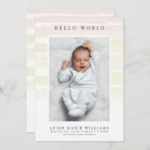 BÉBÉ FAIRE-PART DE NAISSANCE Hello Watercolor (Devant / Derrière)