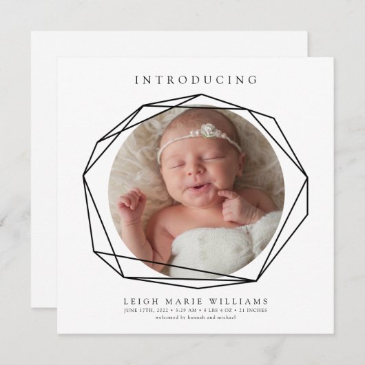 BÉBÉ FAIRE-PART DE NAISSANCE Introduire bébé (Devant / Derrière)