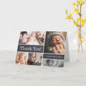 Bébé faire-part de naissance photo Collage Merci (Fleur jaune)