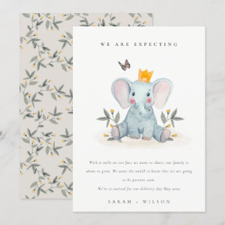 Bébé Faire-part d'éléphant en bois mignon