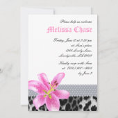 Bébé Faire-part douche Lily Fleur de léopard (Dos)