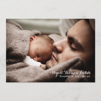 Bébé Faire-part en simple écriture blanche