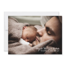 Bébé Faire-part en simple écriture blanche