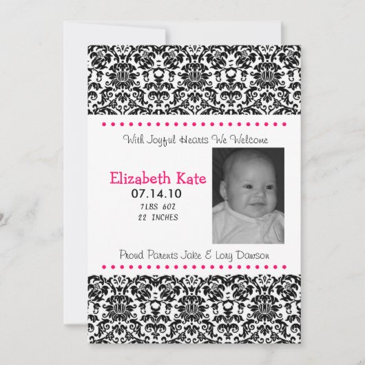 Bébé Faire-part fille (Devant)