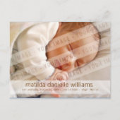 BÉBÉ FAIRE-PART - fille d'amour (Dos)