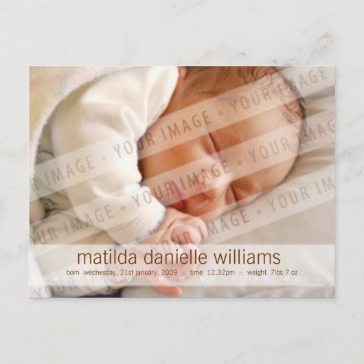 BÉBÉ FAIRE-PART - fille d'amour (Dos)