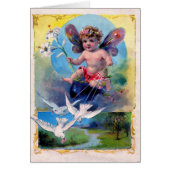 BÉBÉ FAIRY AVEC DES DOVES, Saphir Bleu (Devant)