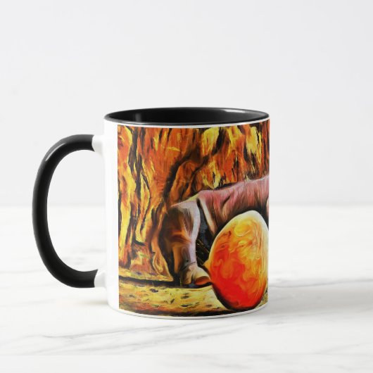 Bébé fatigué Rhino café Mug (Gauche)
