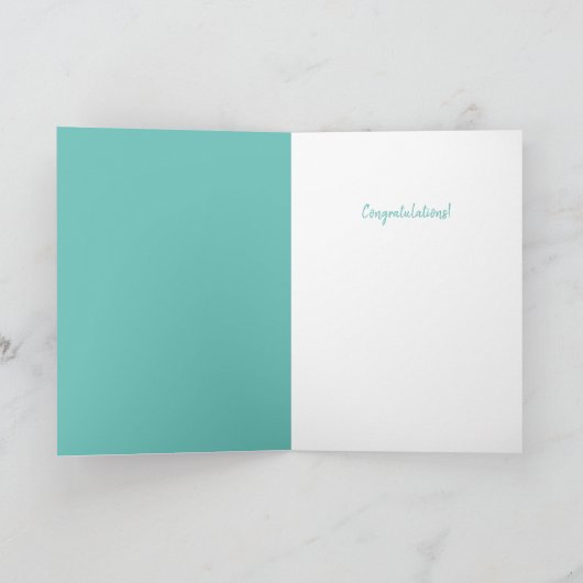 Bébé félicitations Carte de voeux turquoise (Intérieur)
