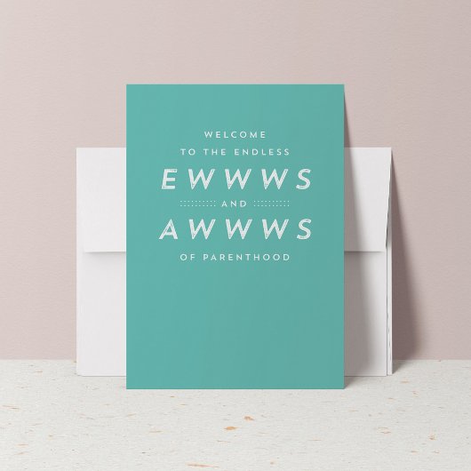 Bébé félicitations Carte de voeux turquoise