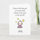 Bébé Félicitations Carte W. Nom du texte et de la (Devant)